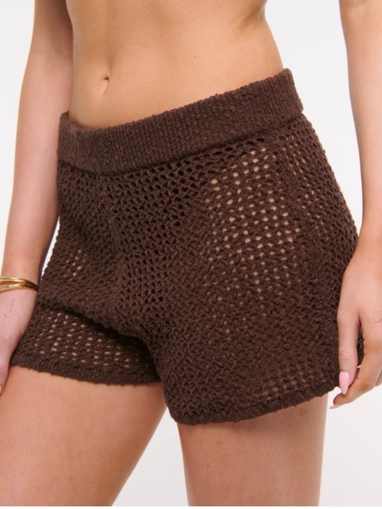 Abercrombie & Fitch Pants - Abercrombie & Fitch Brown Knit Crochet High-Waist Shorts size medium
